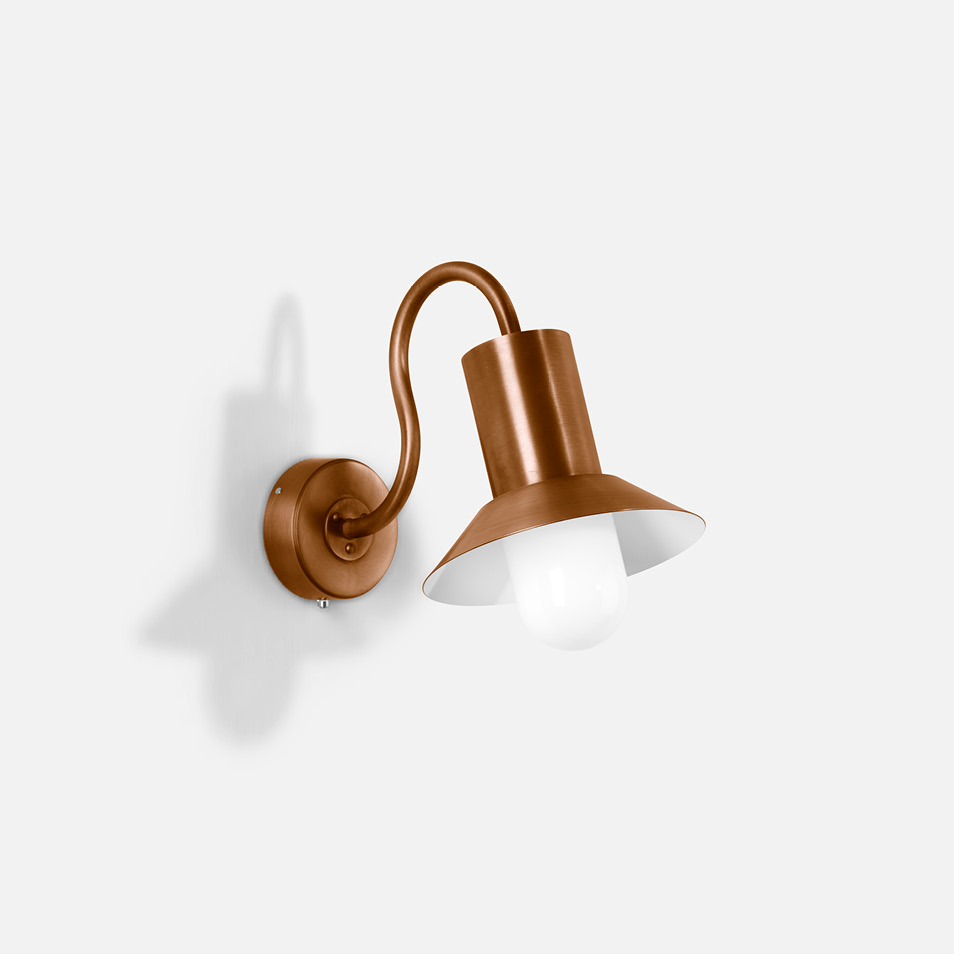 Copper wall luminaire