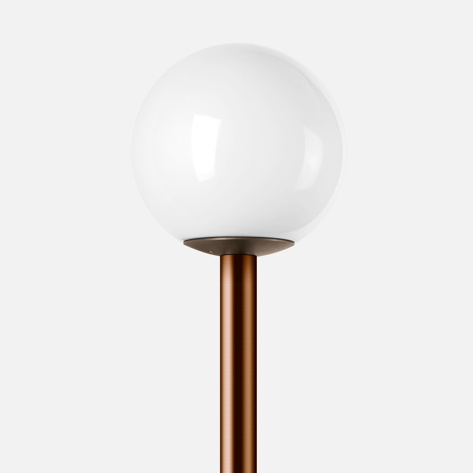 Cast bronze and copper pole-top luminaire